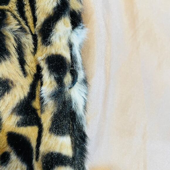 Cejon Brown Leopard Animal Print Faux Fur Sleeveless Zip Vest Jacket Women Sz M - Picture 14 of 14